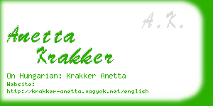 anetta krakker business card